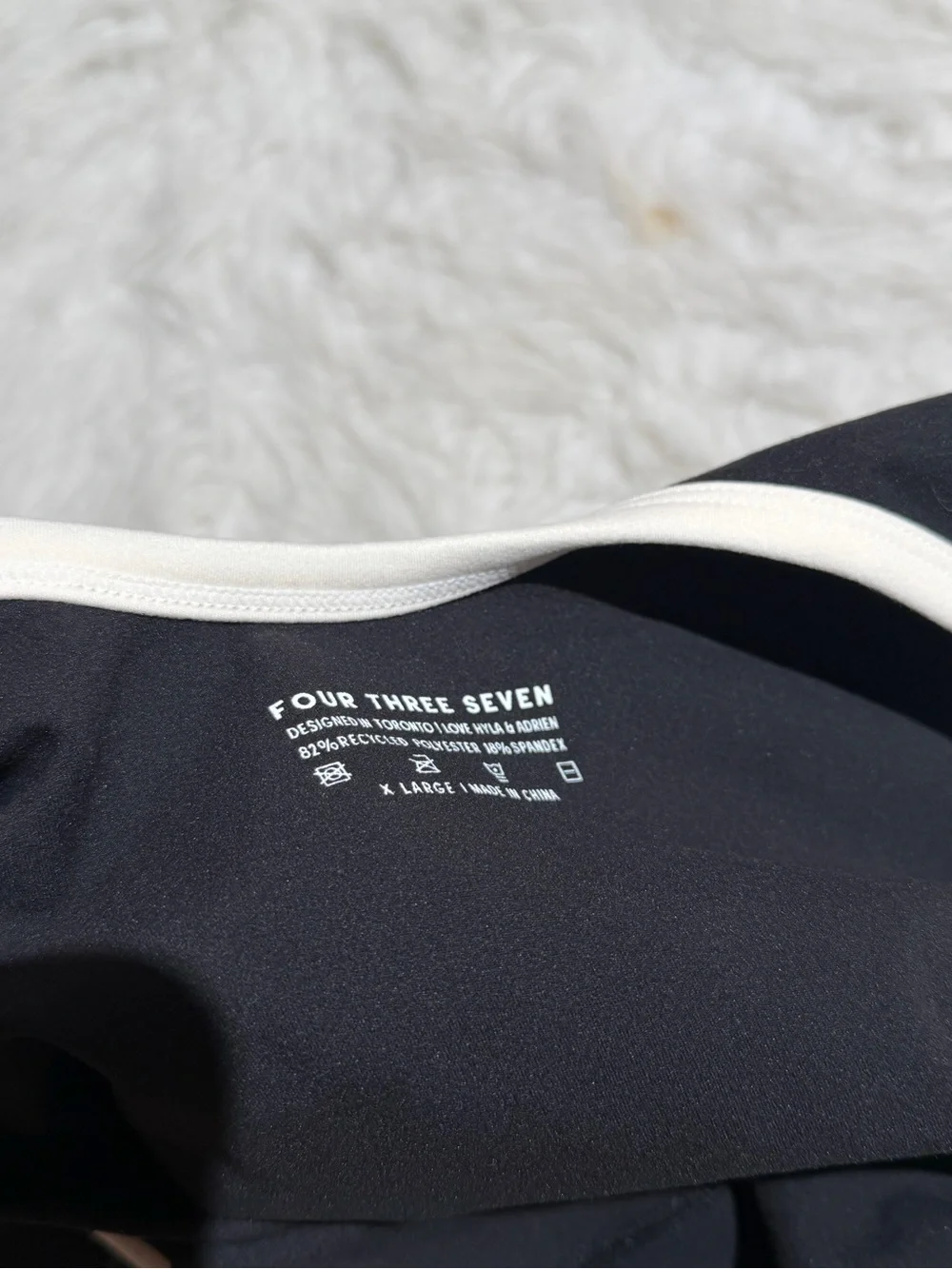 NEW 437 Four Three Seven XL The Shorts Onesie Black Cream Shortysuit Workout - Picture 13 of 13